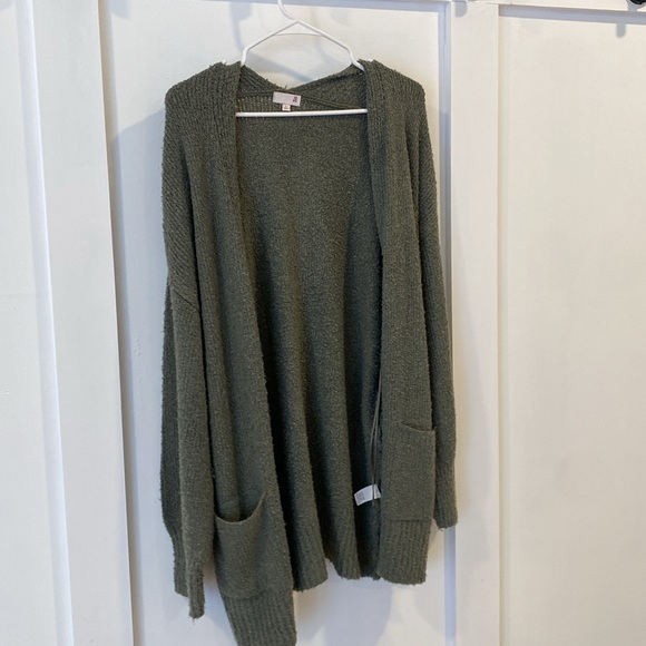 SO women’s olive green open front cardigan - Picture 8 of 10
